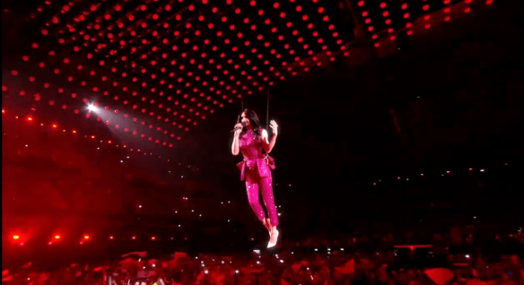 Conchita Wurst in the air